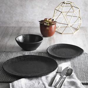 Casa Conjunto de louca de melamina redondo Yoko servico para quatro (12 pecas) preto <span class=keywords><strong>fosco</strong></span> - Product Image 4
