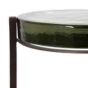 Aguilar Art Deco Dark Brown Aluminum Handmade Drink <b>Table</b> <b>Slim</b> Profile Side Accent Furniture Home Office Small Spaces Home Decor - Product Image 5