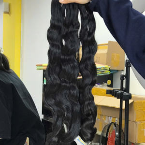 Vente en Gros Extensions de Trame Nouées à la Main Cheveux Bruts Ondulés Naturels Vierges pour Femmes - Product Image 2