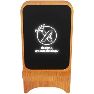 Support sans fil en bambou W16 personnalisé pour les gadgets promotionnels et les batteries externes - Product Image 3