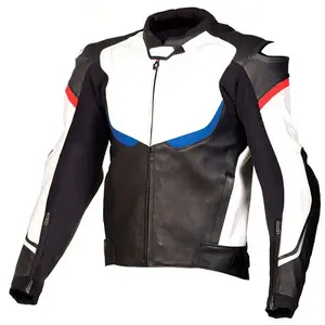 New Custom Design Full Sleeves Stand Collar Motorbike Auto Racing Wear Men Best Quality Leather Motorbike Jacket