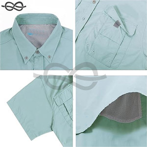 Marque privée personnalisée chemises de pêche boutonnées pour hommes chemises de protection solaire imperméables à manches longues en nylon tactique à séchage rapide - Product Image 3