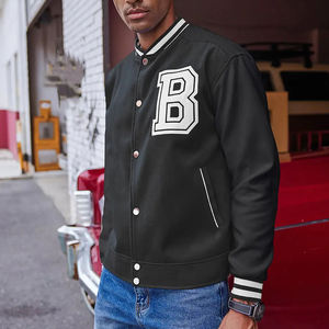 Veste universitaire de haute qualité en gros pour hommes Broderie en chenille Manches en cuir Veste universitaire personnalisée pour hommes - Product Image 3