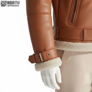 Blouson d'aviateur tactique pour hommes Blouson de moto en similicuir avec poche avant Blouson d'aviateur personnalisé - Product Image 4