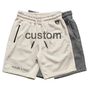 Haute qualité hommes été en plein air Gym Shorts décontractés 100% coton tricoté tissage cordon fermeture pour adultes - Product Image 1