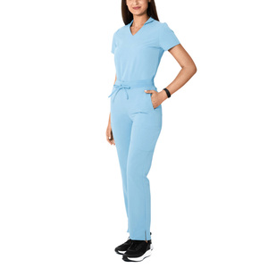 Direct Manufacturer's Custom Logo Hospital <b>Scrub</b> Suits Spandex/Polyester Multi-Wear Collar Plus Size Nurse Uniform Sets Needle - Product Image 1