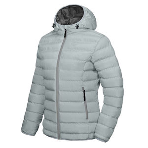 Chaqueta acolchada gruesa para mujer con cremallera y cremalleras de pato transpirable y a prueba de viento de talla grande decoración personalizada chaquetas de mujer - Product Image 1