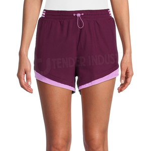 Pantalones cortos de entrenamiento atlético de verano para mujer, secado rápido, transpirable, patrón caliente, venta al por mayor, poliéster, Spandex para gimnasio y correr - Product Image 4