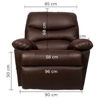 Juego de Sofás Reclinables Modernos de Cuero Sintético Marrón, Fabricados en Vietnam, Diseño Convertible, Altura Ajustable, para Sala de Estar