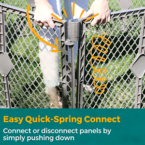 Parc de jeu pliable pour chien personnalisable, intérieur/extérieur. Fabriqué aux États-Unis. Parc de jeu <span class=keywords><strong>autoportant</strong></span> pour chiots à 6 panneaux, barrière pour chien de 26 po de hauteur - Product Image 5