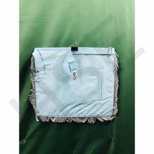 Tablier de Maître Maçon de Loge Bleue, Brodé à la Main, Régalia Maçonnique avec Franges Dorées, Équerre et Compas, Œil Qui Tout Voit et Piliers - Product Image 2