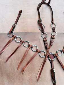 Anillo de metal de calidad superior Headstall Breast Collar Leather Headstall & Breast Collar Set con herramientas florales a precio al por mayor - Product Image 3
