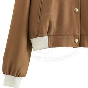 <b>Women's</b> Custom Logo Breathable <b>Jacket</b> with Long Sleeves and <b>Crop</b> Top Woven Weaving Method for Outdoor Use - Product Image 3