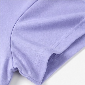 T-shirt personnalisé pour femme à col montant et manches courtes, 100 % coton, tissu éponge tricoté écologique, respirant, vente en gros ODM - Product Image 5