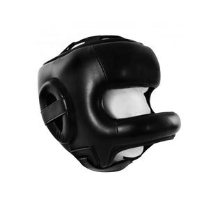 เครื่องป้องกันศีรษะแบบต่อสู้ทำจากหนังวัวดำสำหรับฝึกคิกบ็อกซิ่งศิลปะการต่อสู้เทควันโด - Product Image 3