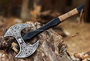 Hachas de acero de Damasco de alta calidad MS-Factory uso multiusos con mango de madera personalizable OEM logotipo personalizado diseño Popular - Product Image 6