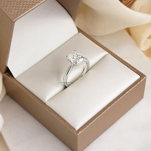 Bague de fiançailles Art Déco en moissanite taille coussin allongée, 2,45 carats, solitaire, 4 griffes, bande cathédrale, or 10K/18K/14K, GRA - Product Image 2