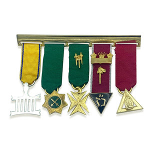 High Quality Modern Hard Enamel <b>Masonic</b> Medals Set Custom Pattern Stainless Steel Finish Decorative Collectible Medal <b>Gift</b> Set - Product Image 1