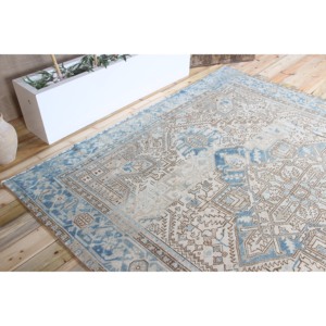 Alfombra Vintage Extra Grande de 8.1x9.5 pies, Alfombra Geométrica Turca Marrón - Product Image 5