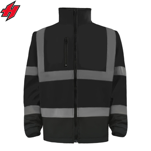 Venta al por mayor chaqueta Softshell reflectante de alta visibilidad poliéster impermeable para seguridad nocturna al aire libre protección de seguridad nocturna - Product Image 1