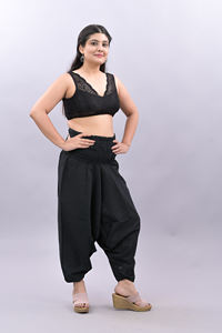 Pantalones de pierna ancha de algodón para mujer, novedad de verano, pantalones bombachos holgados hechos a mano, pantalones informales de cintura alta, pantalones bombachos de algodón, pantalones Hippie bohemios - Product Image 2