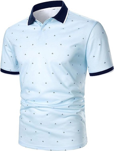 Venta al por mayor de camisas de hombre informales de manga corta color sólido Jersey de algodón 100% con logotipo de marca de diseño en blanco personalizado - Product Image 5