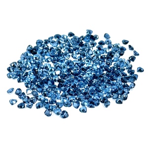 4mm Naturel Londres Bleu Topaze Coeur Coupe Facettes Sculpté Pierres Précieuses pour la Fabrication de Bijoux Haute Qualité Bleu Topaze Pierre En Gros En Vrac - Product Image 2