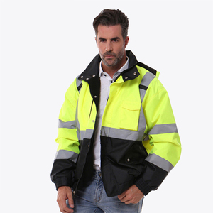 Vêtements de construction de sécurité réfléchissants haute visibilité unisexe avec poche manches longues sweat à capuche imperméable fabriqué en usine - Product Image 6