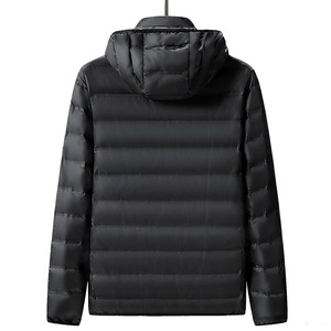 แจ็กเก็ตขนเป็ดมีฮู้ดสำหรับผู้ชาย, แจ็คเก็ตขนเป็ดกันลมหมวกถอดออกได้น้ำหนักเบาเสื้อโค้ทผู้ชาย - Product Image 3