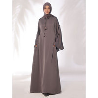 Vêtements décontractés pour femmes arabes et musulmanes, respirants, écologiques, à séchage rapide, antistatiques, anti-boulochage, avec broderie unie, boutons et fermetures éclair
