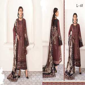 แรมชาแบรนด์ Shalwar Kameez ชุดหรูหราแบบไม่เย็บแบบอินเดียและปากีสถานของชุดผ้าปักสนามหญ้าคุณภาพสูงสำหรับงานปาร์ตี้ขายส่ง - Product Image 2