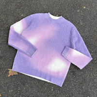 Design personnalisé logo Laine Imprimé Jacquard Tricot Pull Haut Col Ras Du Cou Hiver Tricots Pull Tricoté Hommes Mohair Pull
