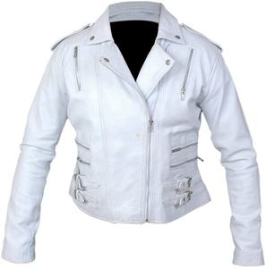 Veste à fermeture éclair élégante en cuir de mouton blanc de haute qualité Nouvelle veste souple semi-aniline finition pour hommes - Product Image 1
