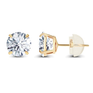 Boucles d'oreilles en diamants cultivés en laboratoire certifiés AGI de 2,00 CTW en or jaune 14 carats - Bijoux en diamants certifiés - Product Image 2