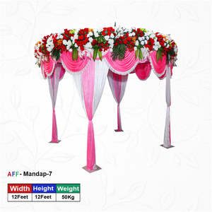 Mandap artificiel festonné rouge cramoisi élégant - Product Image 1