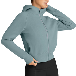 Sudadera Corta de Punto de Alta Calidad, Estilo Casual Urbano, Hombros Caídos, Transpirable y Ecológica para Mujer - Product Image 3