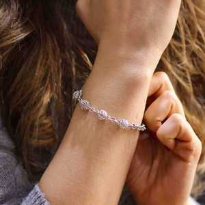 925 Sterling <b>Silver</b> Heart Charm <b>Bracelet</b> with Diamond Trendy Religious Stainless Steel Copper <b>Bangles</b> Gift - Product Image 1