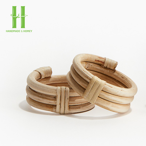 Handcrafted Bamboo Napkin Rings Bohemian Style Eco-Friendly Durable Custom Color Custom Design Wedding Home <b>Table</b> Use HNH Craft - Product Image 3