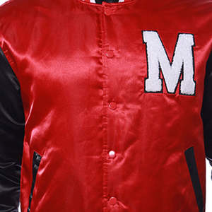 Veste de survêtement en satin pour homme avec logo brodé en chenille personnalisé directement en usine, prix bas, imperméable et coupe-vent - Product Image 6