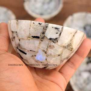 Piedra de espectrolita Natural Premium hecha a mano, cuenco tallado de piedra lunar llamativa, decoración del hogar, piedra preciosa de cristal de meditación labradorita rara - Product Image 6