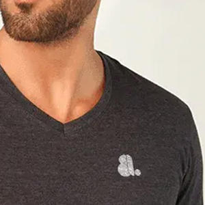 T-shirt en coton à manches longues pour homme de qualité supérieure, col en V, t-shirt à col en V, logo personnalisé, t-shirt à manches longues à col en V pour homme - Product Image 3