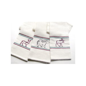 Meilleures ventes recyclé Living Touch 100% coton brodé léger fait à la main 18x28 écologique séchage rapide torchons de cuisine - Product Image 2