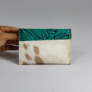 Most Trendy Rock Style Floral Leather Purse <b>Wallet</b> Genuine Cowhide Leather Clutch Handmade Western Style Factory Prices - Product Image 2