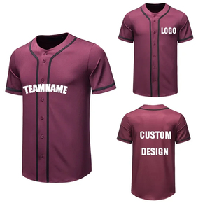 Wholesale Cheap New <b>Polyester</b> Baseball Jersey Breathable Sports Blank Jersey in Multiple Colours for Baseball League Wear - Product Image 4