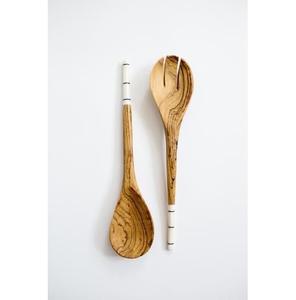 Nouveauté : Ensemble de cuillère et de fourchette à salade en bois naturel avec manche court pour la maison et la table de mariage - Product Image 5
