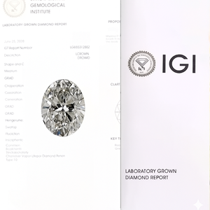 Diamant ovale de 1,63 carat cultivé en laboratoire |   Diamant CVD certifié IGI VS1 - F |   Pierre en vrac de qualité supérieure pour bagues de fiançailles et bijoux fins - Product Image 1