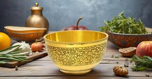 Cuenco redondo de metal tallado para mezclar para ensalada, batir huevos, servir cocina, cuenco de latón para servir dulces y fines decorativos - Product Image 6