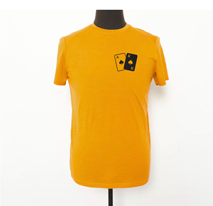 เสื้อยืดคอกลมแขนสั้นผู้ชาย สีตามสั่ง ผ้าคอตตอนเจอร์ซีย์ 100% พิมพ์ลายตัวอักษร ดีไซน์โลโก้ด้านหน้า ทรงหลวม สวมใส่สบาย - Product Image 5