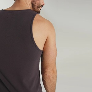 Wholesale Custom White Seamless Fitness Tank <b>Tops</b> Men's Cotton Gym Vest Breathable Cotton Undershirt <b>String</b> Casual Knitted - Product Image 4