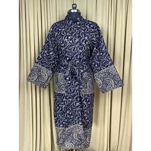 Cárdigan Azul Paisley Cálido y Acogedor para Invierno, Estilo Romántico, para Mujer, Mezcla de Lana de Yak, Tipo Kimono, con Bolsillos Originales, Tejido ODM - Product Image 1